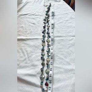 Teal and silver Necklace